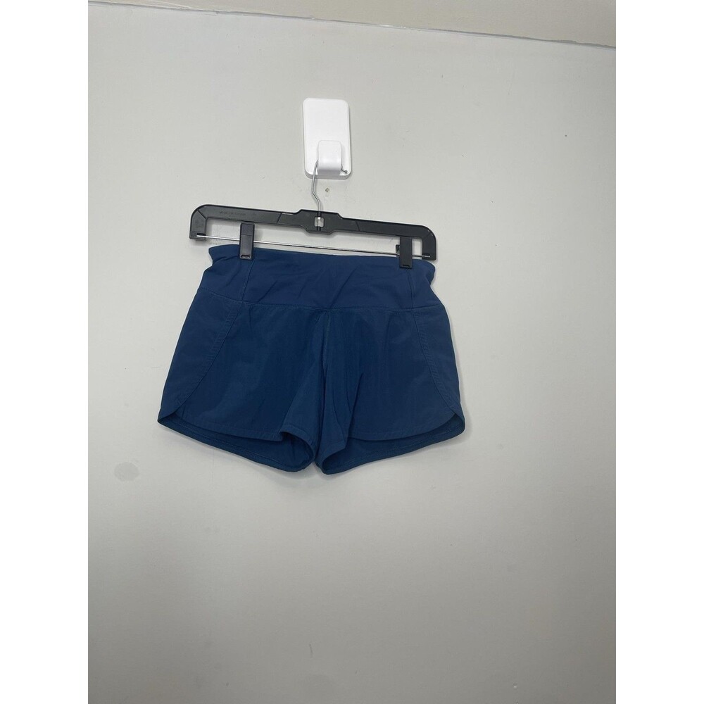 Lululemon Shorts Womens 2 Blue Speed Up Lined Running Zip Pocket Athletic Gym